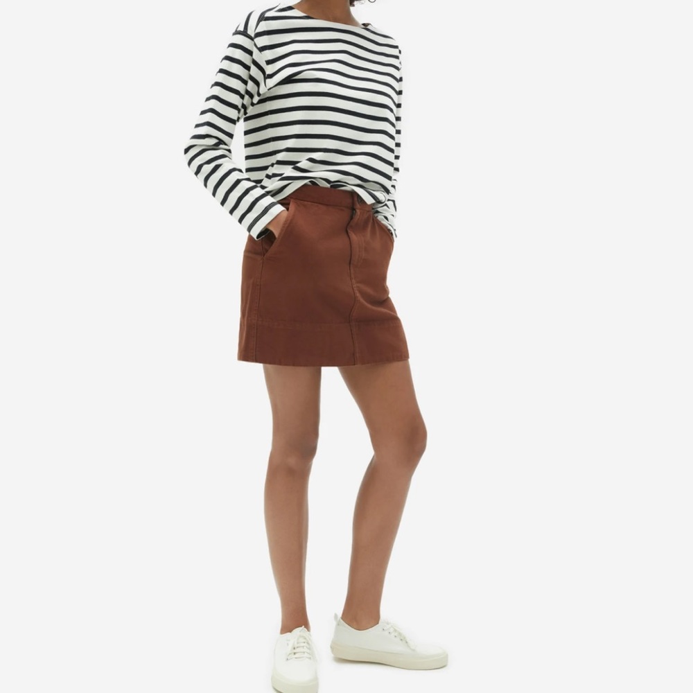 Everlane Canvas Stamp Skirt Brown